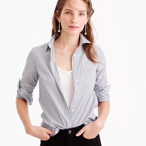 J.Crew Boy Shirt Navy Poplin Size 8